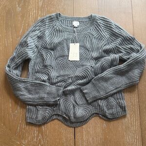a new day Textured Gray Sweater